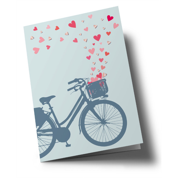 Klappkarte C6 - Toni Starck - Fahrrad Herzchen