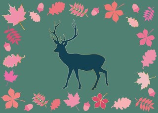 Postkarte - Toni Starck - Deer / Hirsch Alles Liebe