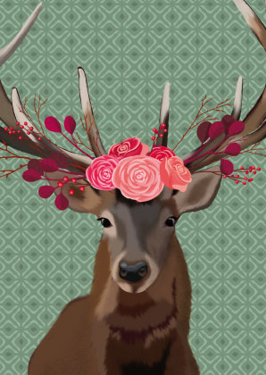 Postkarte - Toni Starck - Deer / Hirsch