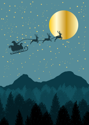 Postkarte - Toni Starck - Santa's Night