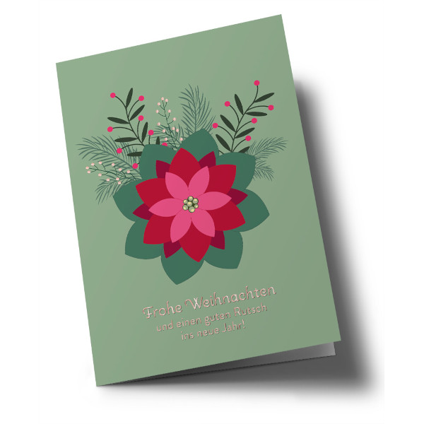 Klappkarte C6 - Toni Starck - Weihnachtsstern / Poinsettia