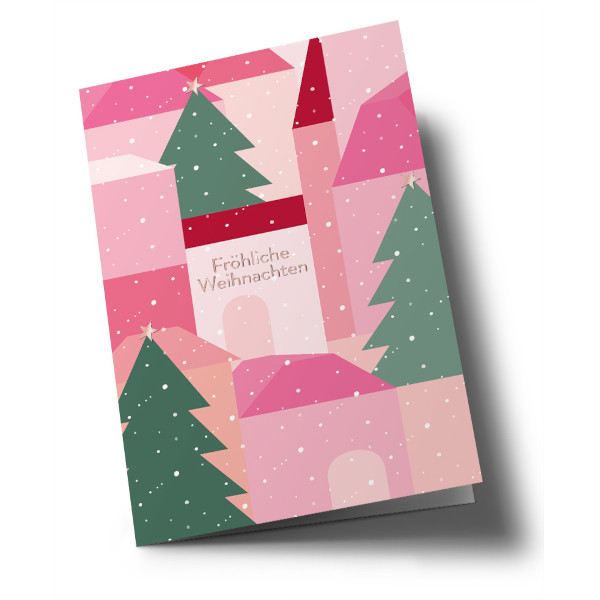 Klappkarte C6 - Toni Starck - Winterdorf / Christmas Village