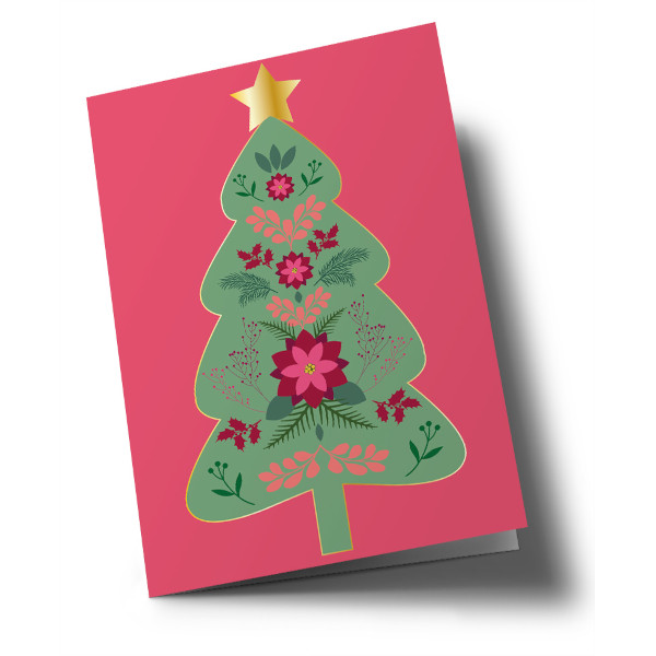 Klappkarte C6 - Toni Starck - Xmas Flowertree