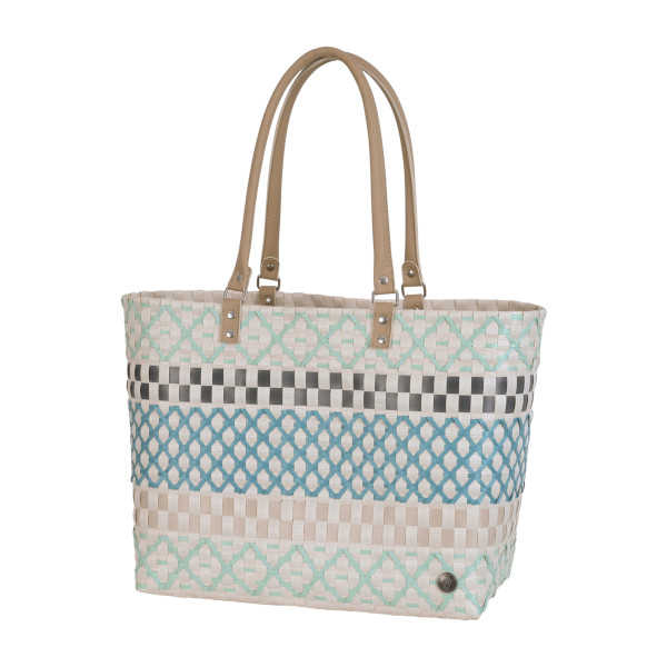 Handed By -Elin - Shopper Gr. S mit PU Henkel, Farbe: Aqua mix