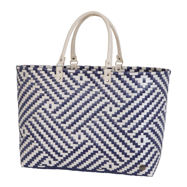 Handed By -Claire - Shopper champagne with pattern Gr. M mit PU handles, Farbe: Navy