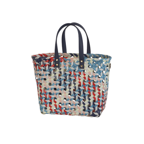 Handed By - Rosie - Shopper Gr. S mit kurzen PU Henkel, Farbe: multimix navy