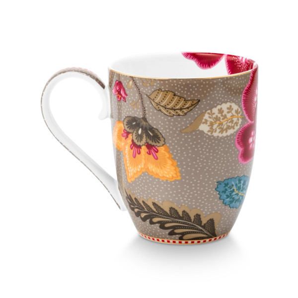 Pip Studio - 2er Set XL Henkelbecher / Mug - Blooming Tales, Fantasy Khaki, 450 ml – Bild 4