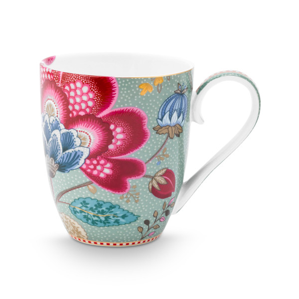 Pip Studio - 2er Set XL Henkelbecher / Mug - Blooming Tales, Fantasy Blue, 450 ml – Bild 3