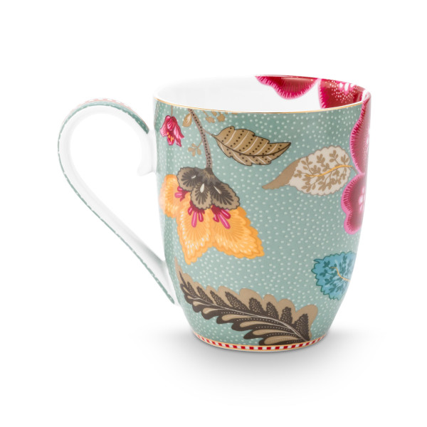 Pip Studio - 2er Set XL Henkelbecher / Mug - Blooming Tales, Fantasy Blue, 450 ml – Bild 4