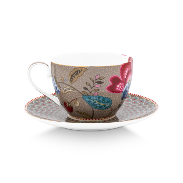 Pip Studio - Tasse & Untertasse - Blooming Tales, Fantasy Khaki, 300ml – Bild 2