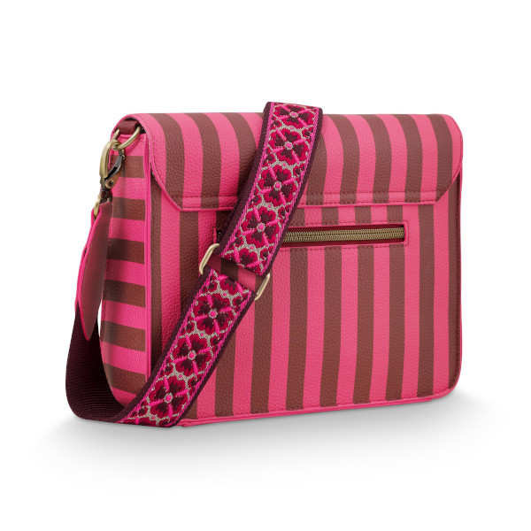 Pip Studio - Schultertasche Gr. M - Fenna Stripe, Pink – Bild 2