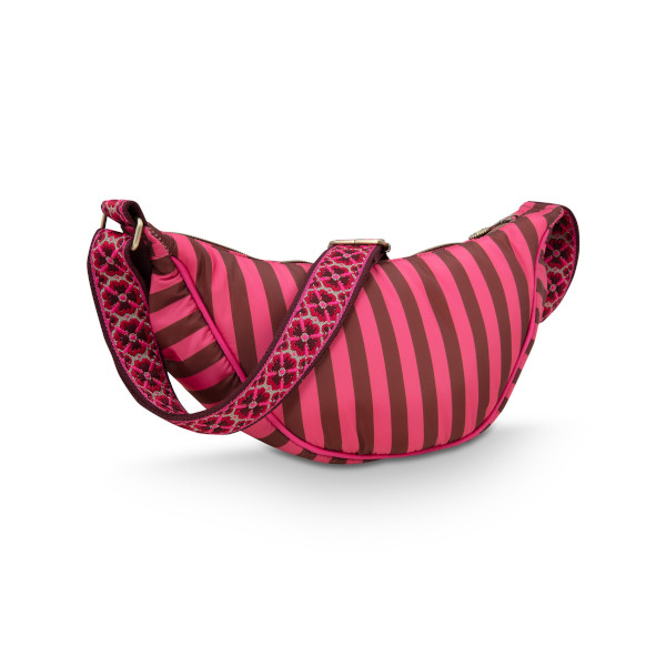 Pip Studio - Freya, Half Moon Cross Body Bag, Stripes, Pink