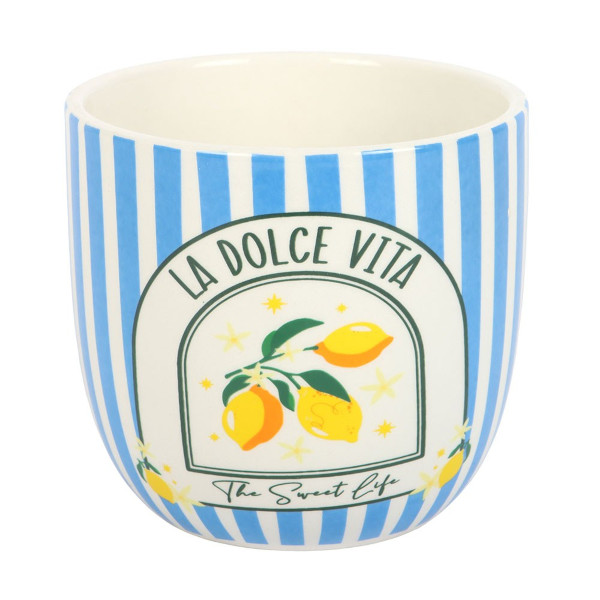 Something Different - La Dolce Vita - blau / weiß gestreifte Übertopf